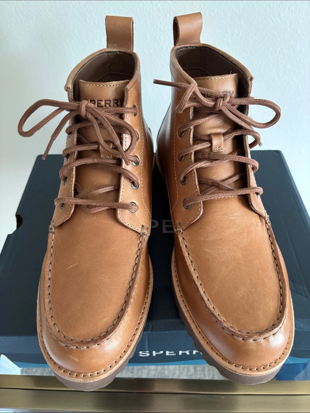 NIB Sperry Leather Newton Heritage Chukka Boots Brown Tan men’s Size 10.5